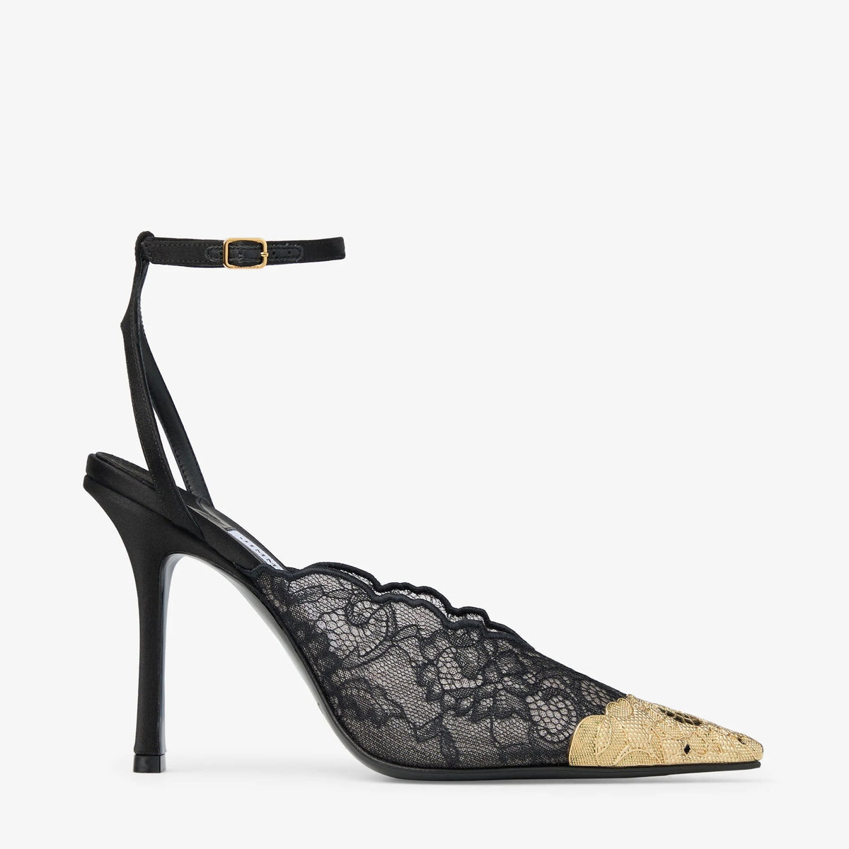 Jimmy Choo Lace Pumps With Metal Lace Detail Black 7