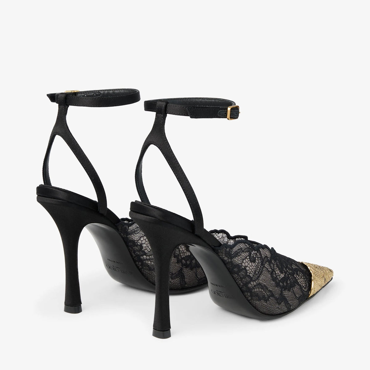 Jimmy Choo Lace Pumps With Metal Lace Detail Black 2