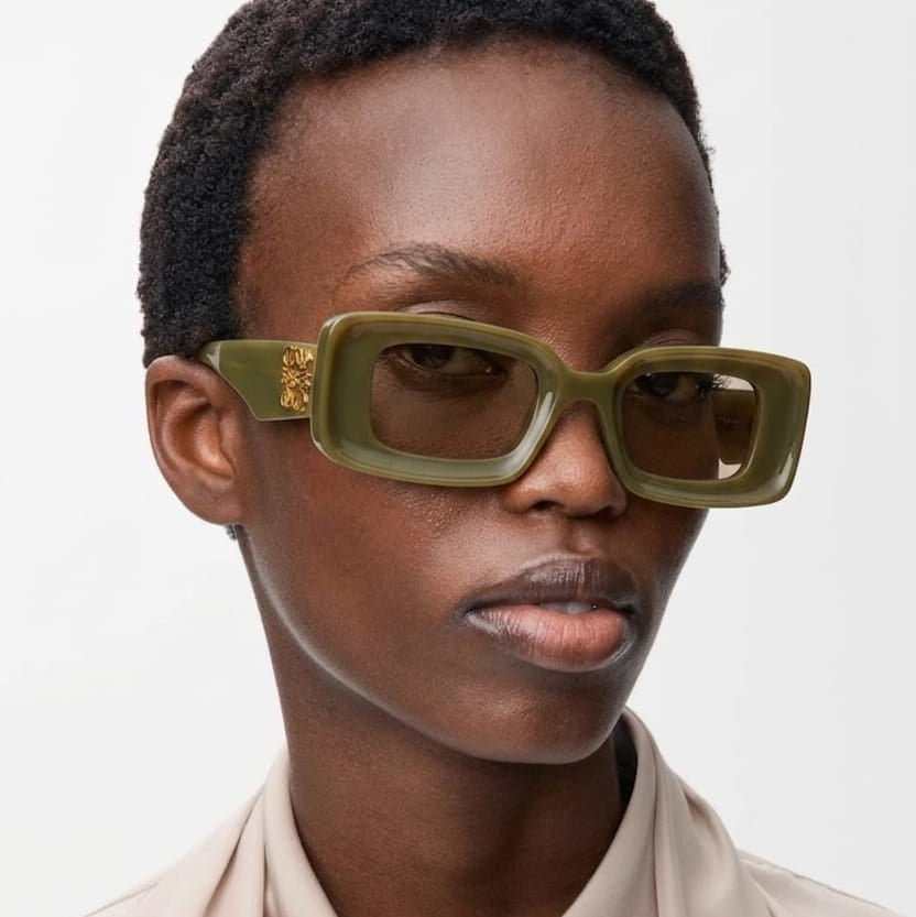 Loewe Anagram Khaki Green Rectangle Sunglasses 3