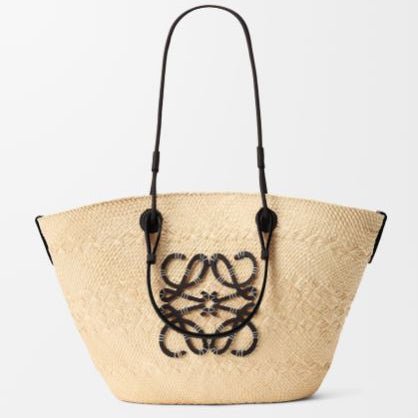 Loewe Medium Anagram Basket Bag in Iraca Palm And Calfskin