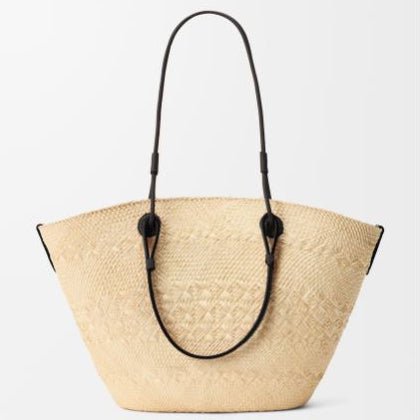 Loewe Medium Anagram Basket Bag in Iraca Palm And Calfskin 4