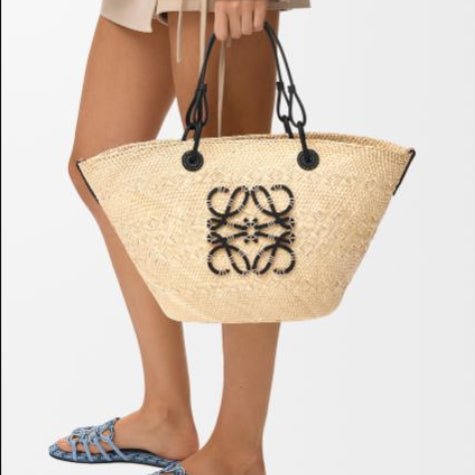 Loewe Medium Anagram Basket Bag in Iraca Palm And Calfskin 2