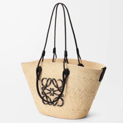 Loewe Medium Anagram Basket Bag in Iraca Palm And Calfskin 3