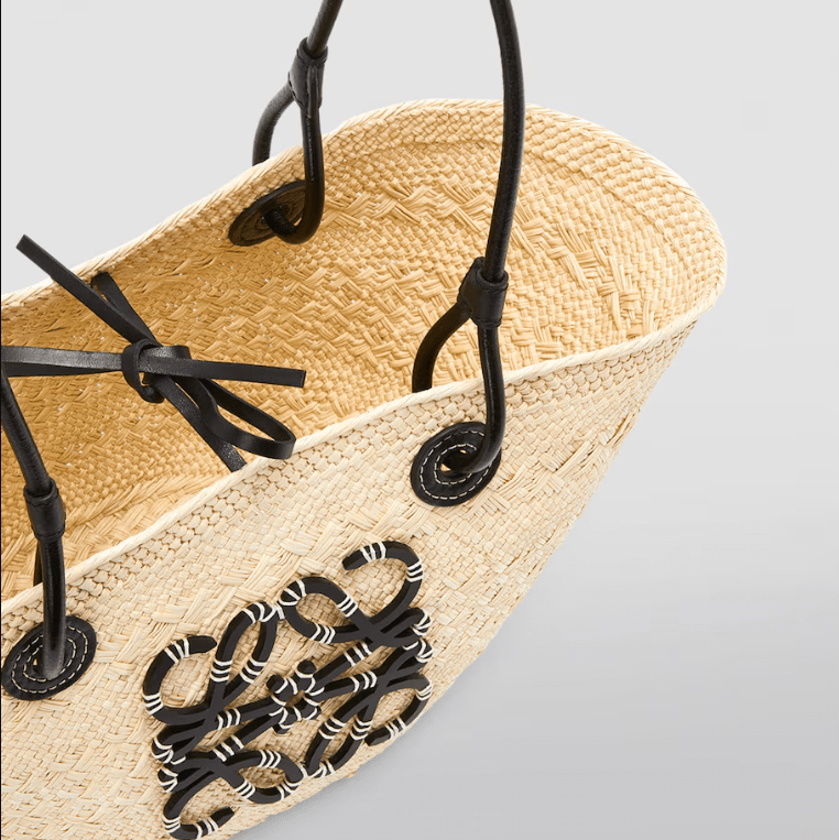 Loewe Medium Anagram Basket Bag in Iraca Palm And Calfskin 3