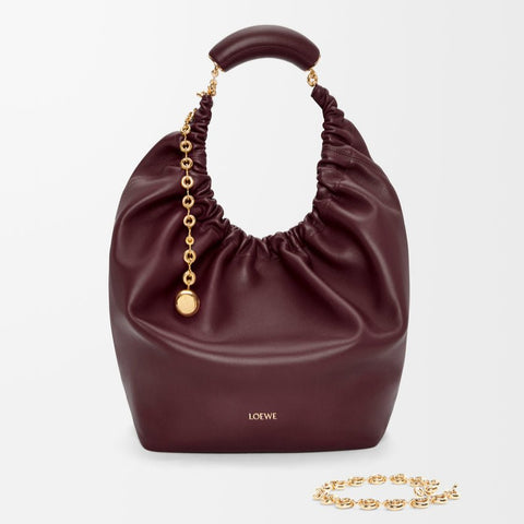 Loewe Medium Squeeze Bag Dark Burgundy - BEAUTY BAR