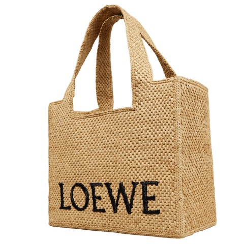 Loewe Paula's Ibiza Medium Logo Raffia Tote Bag - BEAUTY BAR