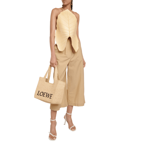 Loewe Paula's Ibiza Medium Logo Raffia Tote Bag - BEAUTY BAR