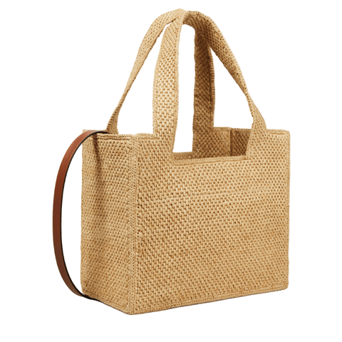 Loewe Paula's Ibiza Medium Logo Raffia Tote Bag - BEAUTY BAR