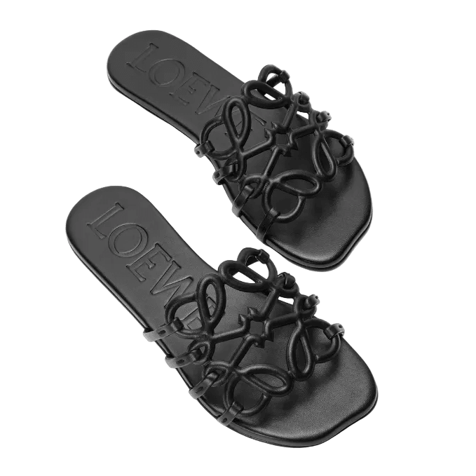Loewe Petal Anagram Leather Slides 2