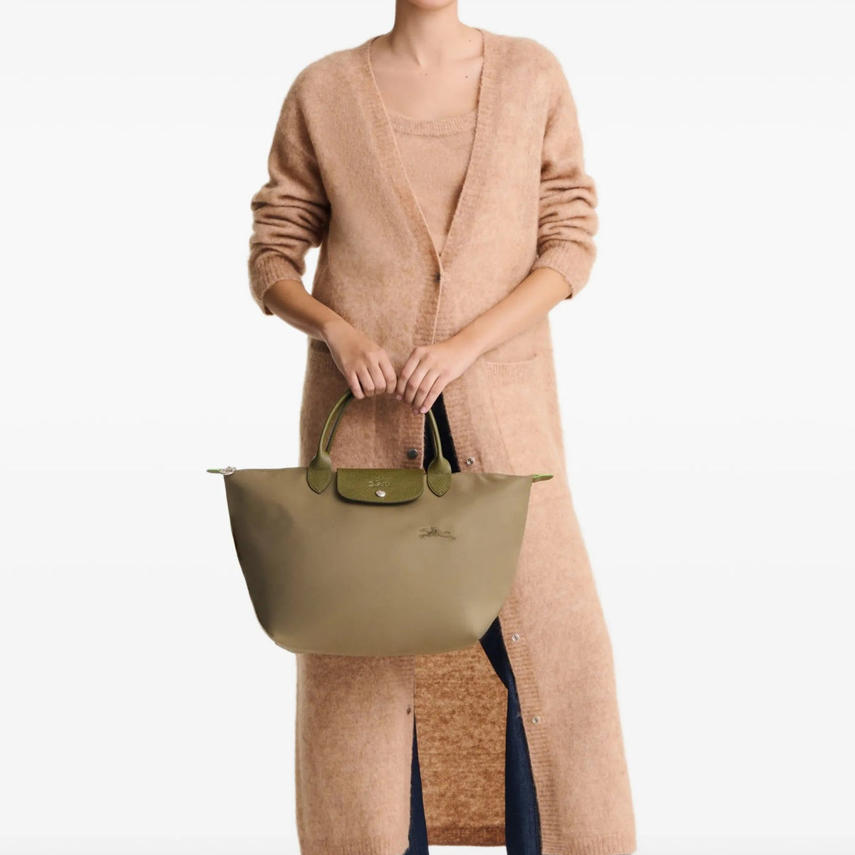Longchamp Large Le Pliage Tote Bag Green 6