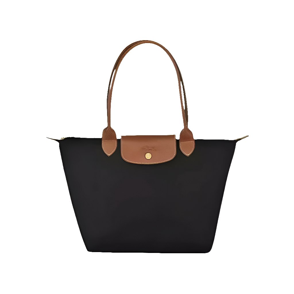 Longchamp Le Pliage Medium Shoulder Bag Black And Brown 1