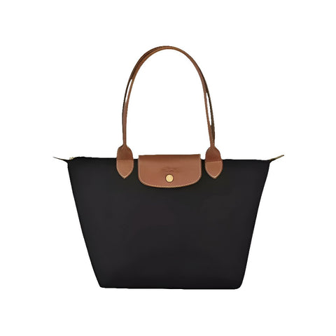 Longchamp Le Pliage Medium Shoulder Bag Black And Brown - BEAUTY BAR