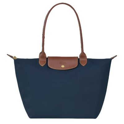 Longchamp Le Pliage Medium Shoulder Bag Blue And Brown