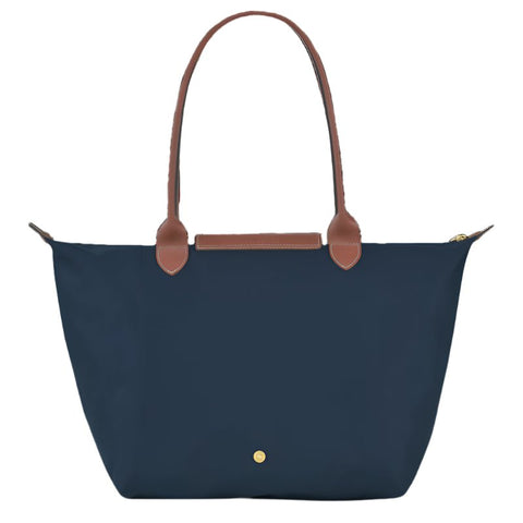 Longchamp Le Pliage Medium Shoulder Bag Blue And Brown - BEAUTY BAR