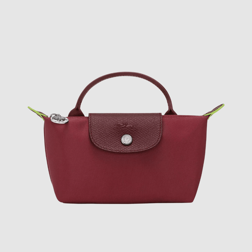 Longchamp Le Pliage Red Pouch With Handle