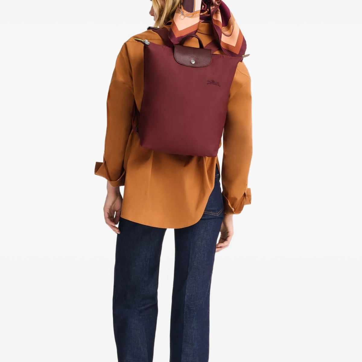Longchamp Medium Le Pliage zip-up Backpack | Red 5