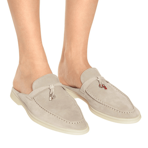 Loro Piana - Babouche Charms Walk Suede Slippers - BEAUTY BAR