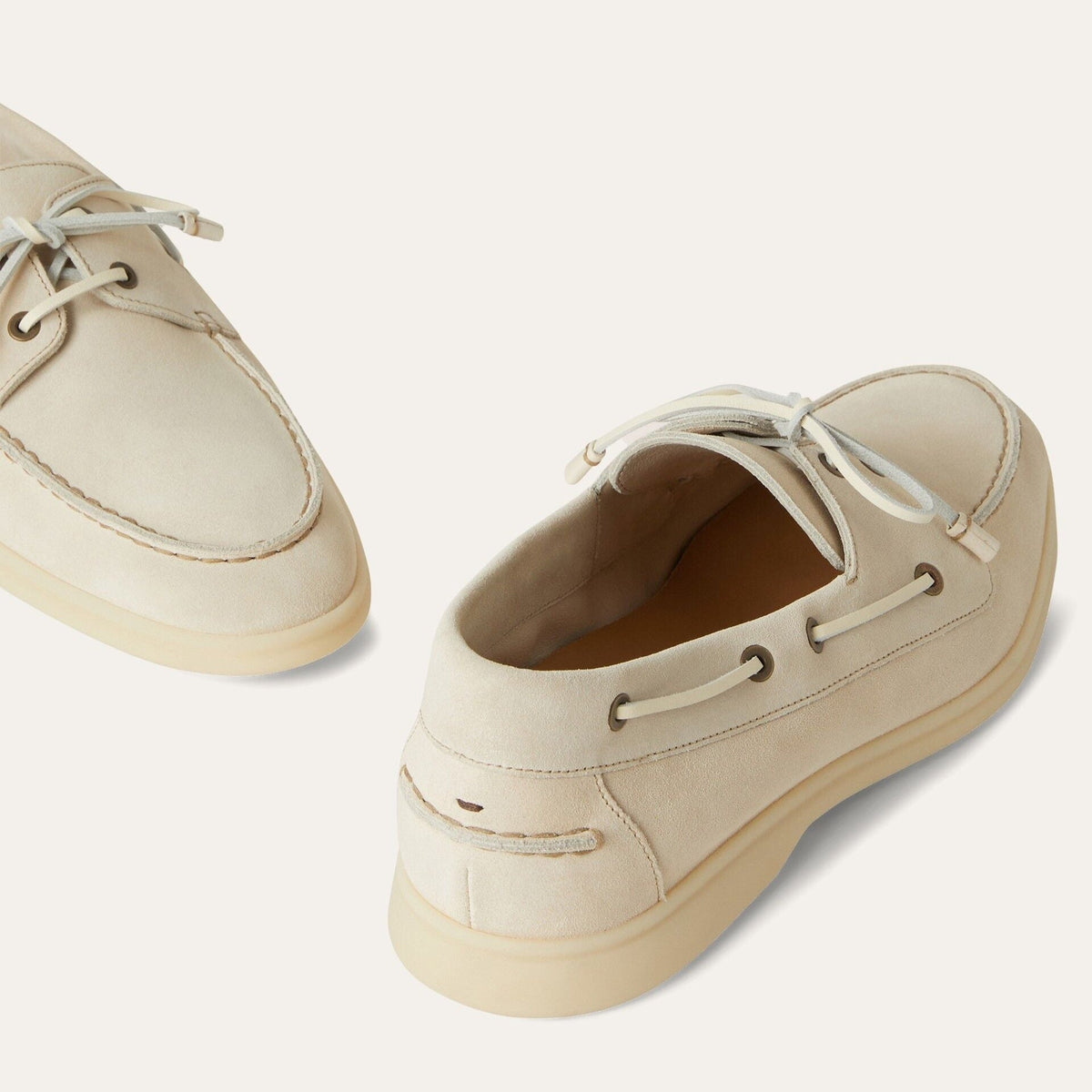 Loro Piana Men's White Sea-Sail Walk Suede Boat Shoe 2