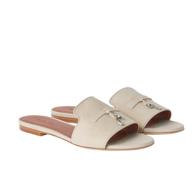 Loro Piana Summer Charms Sandal Pearl Powder