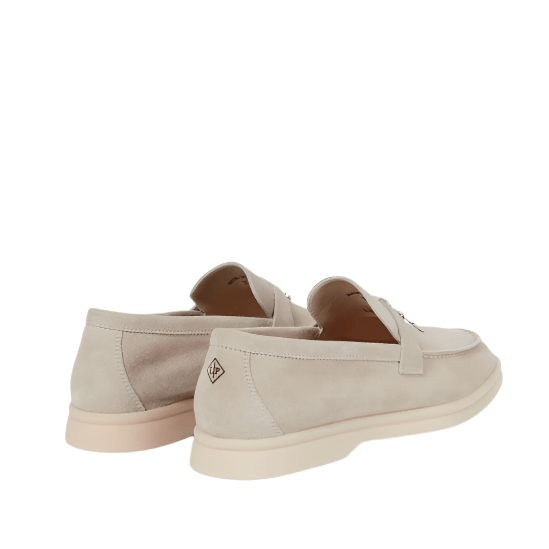 Loro Piana's Summer Charms Walk Suede Beige Loafers 3