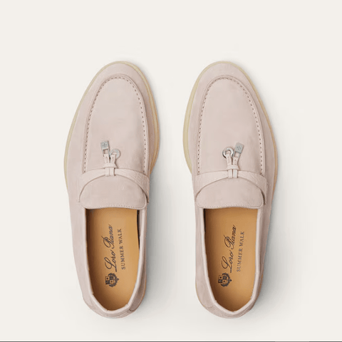 Loro Piana Summer Charms Walk Whisper Pink Loafer Suede - BEAUTY BAR