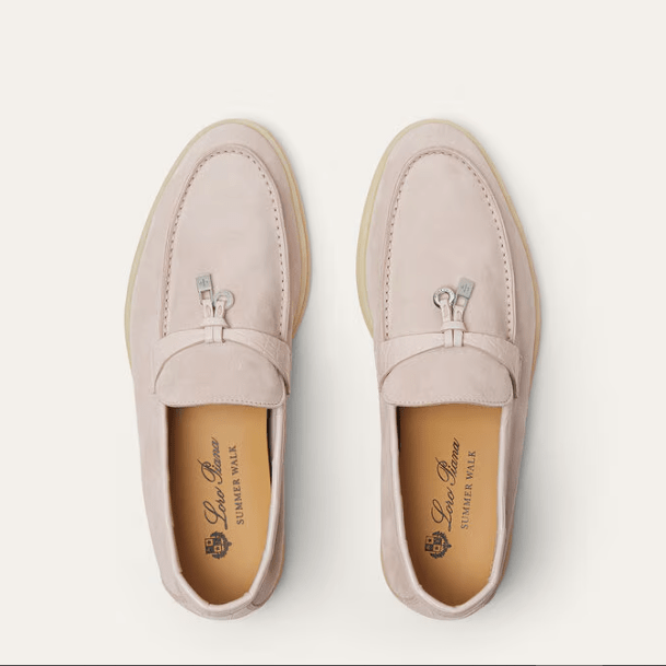 Loro Piana Summer Charms Walk Whisper Pink Loafer Suede 5