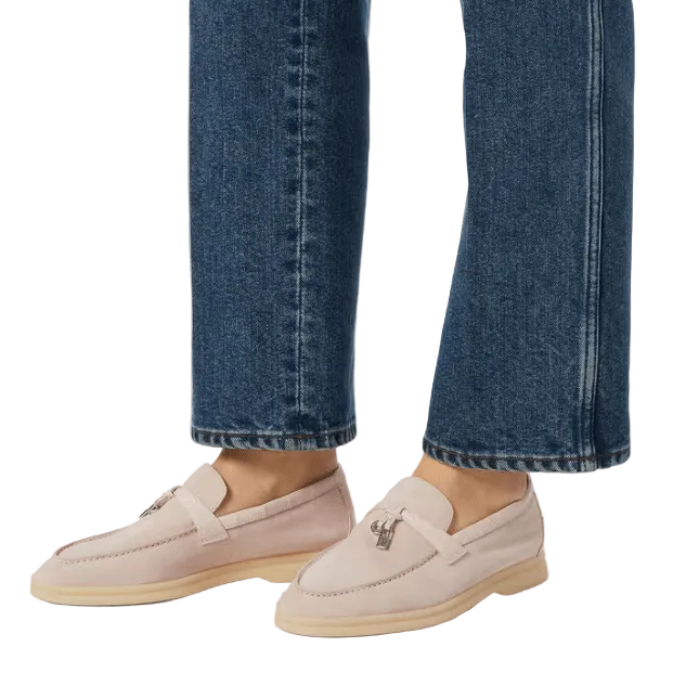 Loro Piana Summer Charms Walk Whisper Pink Loafer Suede 2