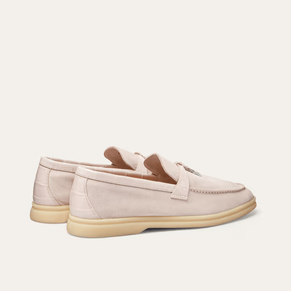 Loro Piana Summer Charms Walk Whisper Pink Loafer Suede 3