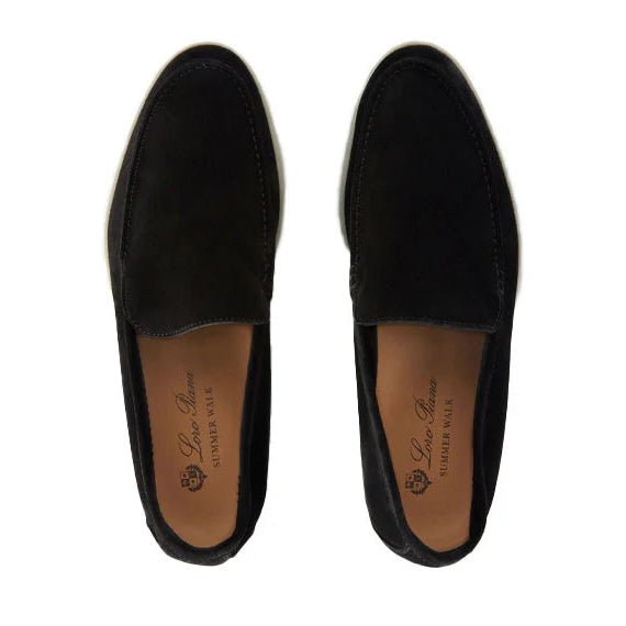 Loro Piana Summer Walk Loafer Suede Black 3