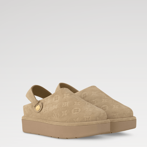 Louis Vuitton Aspen Platform Clogs Beige