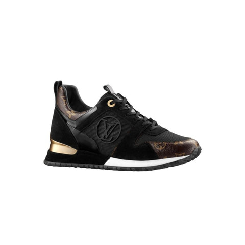 Louis Vuitton Black Suede/Monogram Canvas Run Away Sneakers - BEAUTY BAR