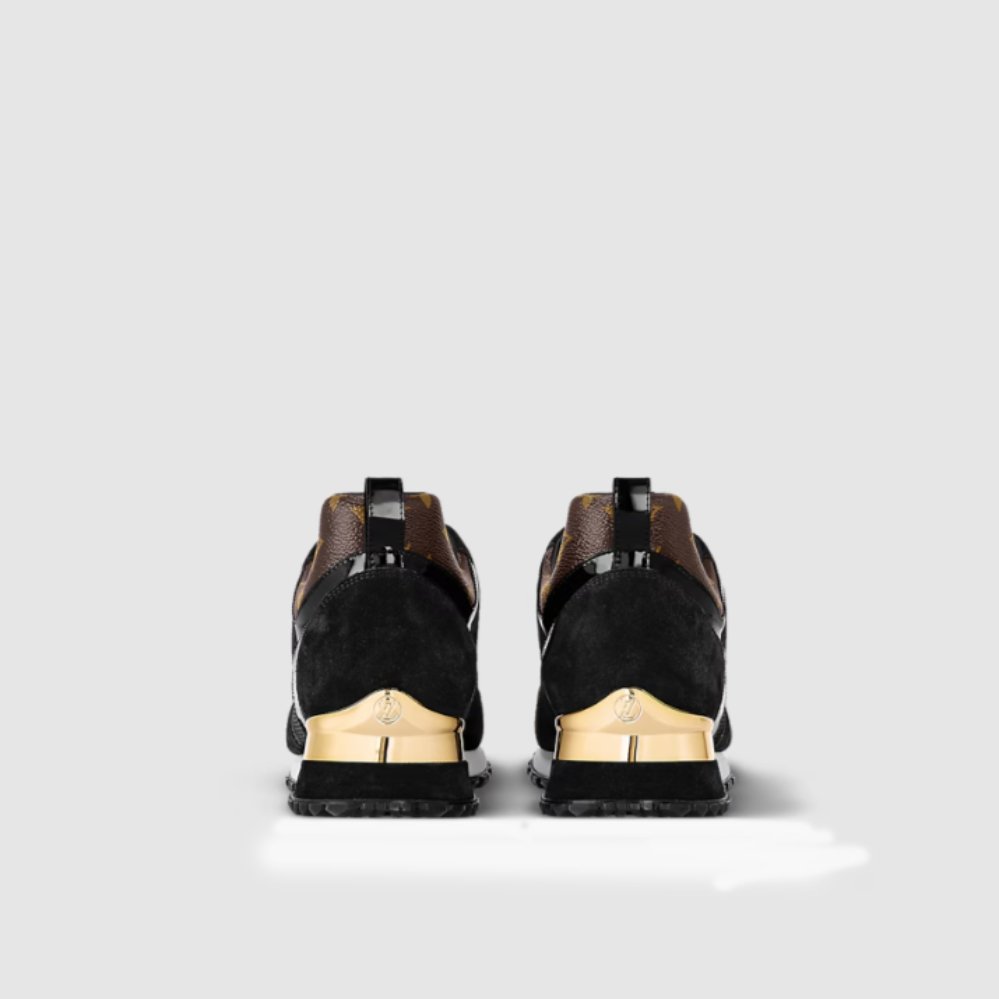 Louis Vuitton Black Suede/Monogram Canvas Run Away Trainer 2