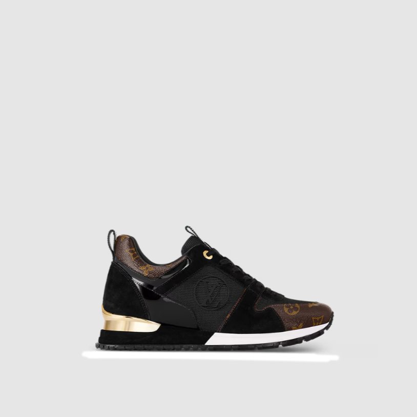 Louis Vuitton Black Suede/Monogram Canvas Run Away Trainer 3