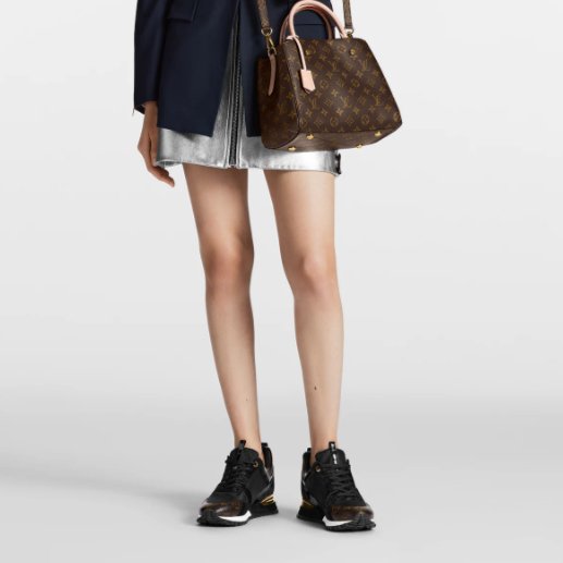 Louis Vuitton Black Suede/Monogram Canvas Run Away Trainer 6