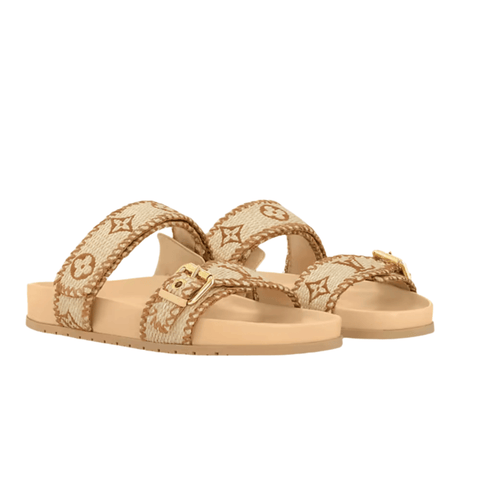 Louis Vuitton Bom Dia Slide Slippers Women's Brown - BEAUTY BAR