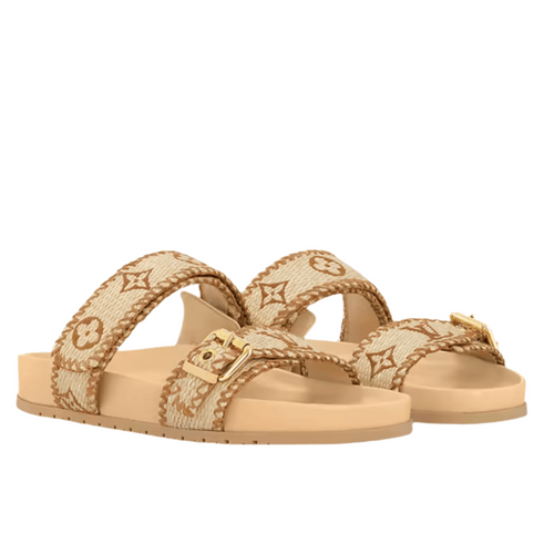 Louis Vuitton Bom Dia Slide Slippers Women's Brown