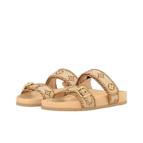 Louis Vuitton Bom Dia Slide Slippers Women's Brown - BEAUTY BAR