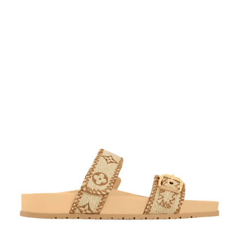 Louis Vuitton Bom Dia Slide Slippers Women's Brown - BEAUTY BAR