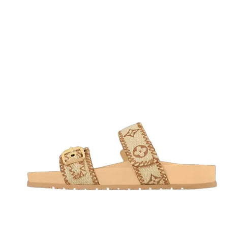 Louis Vuitton Bom Dia Slide Slippers Women's Brown - BEAUTY BAR