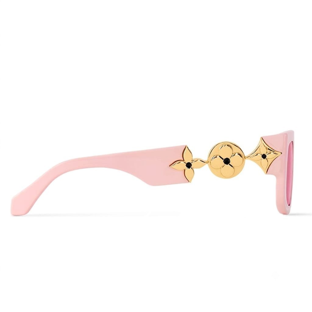 Louis Vuitton Chic Pink Square Sunglasses With Gold Accents 3