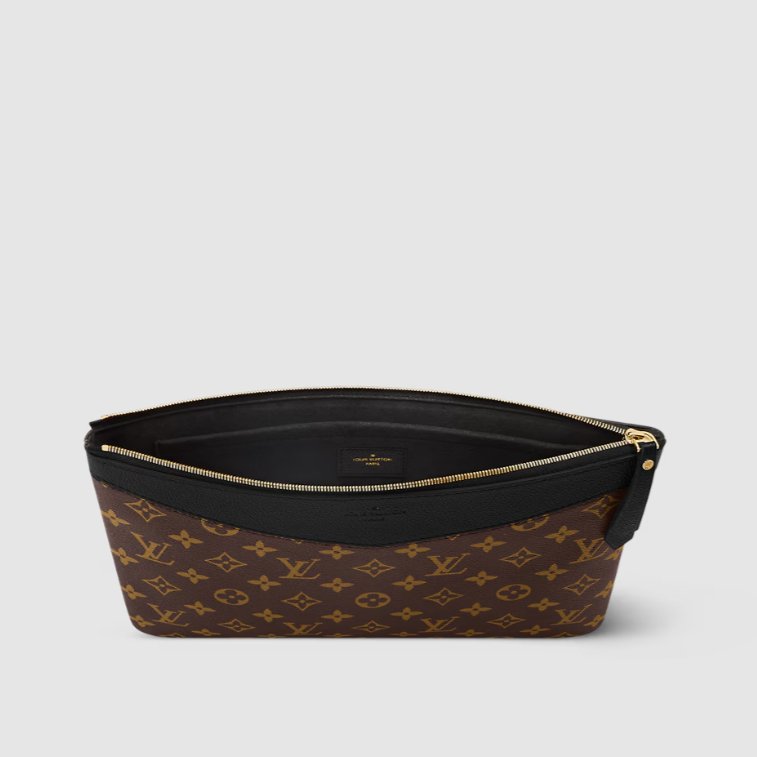 Louis Vuitton Daily Pouch Black Monogram Canvas Clutche 4