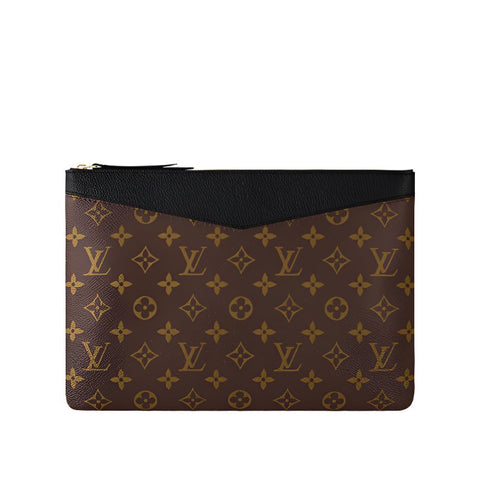 Louis Vuitton Daily Pouch Black Monogram Canvas Clutche - BEAUTY BAR