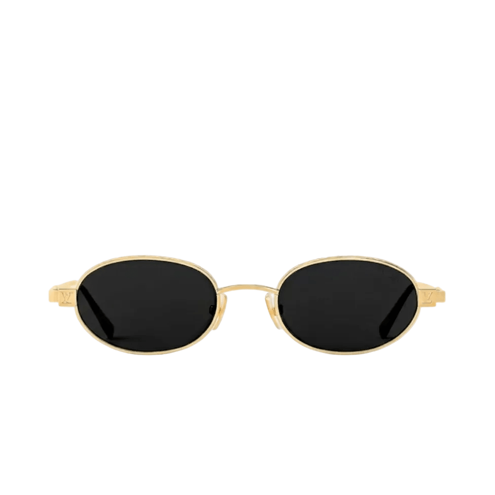 Louis Vuitton Gold Frame Oval Sunglasses With Dark Lenses 1