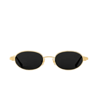 Louis Vuitton Gold Frame Oval Sunglasses With Dark Lenses