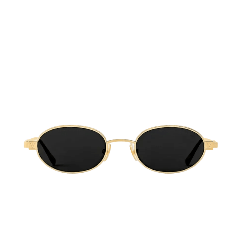 Louis Vuitton Gold Frame Oval Sunglasses With Dark Lenses