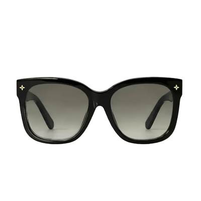 Louis Vuitton Luxury Oversized Sunglasses In Black With Gold Emblem Accent