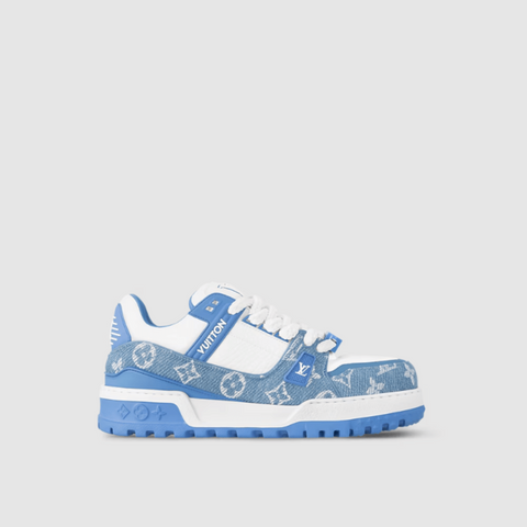 Louis Vuitton ‘LV Trainer Maxi’ Sneakers Light Blue Monogram & White - BEAUTY BAR