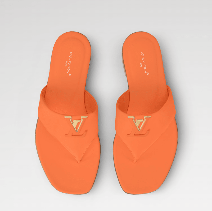 Louis Vuitton Mare Flat Thong With Gold-Toned LV Initials Accessory 2