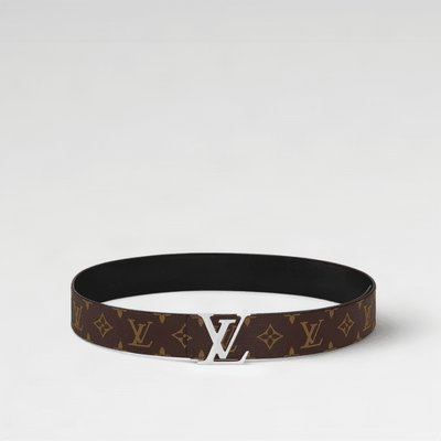 Louis Vuitton Monogram Belt With a Silver-Tone Interlocking LV Buckle