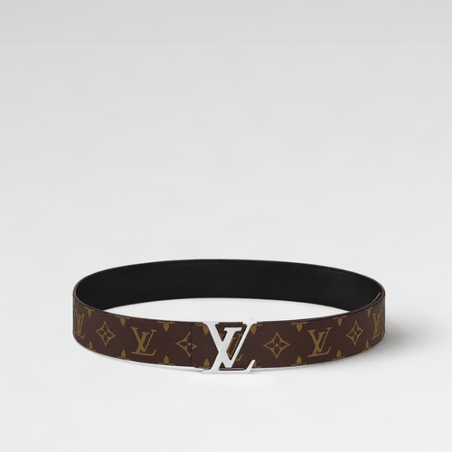 Louis Vuitton Monogram Belt With a Silver-Tone Interlocking LV Buckle - BEAUTY BAR